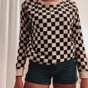 Levi’s black and white checkered crew neck